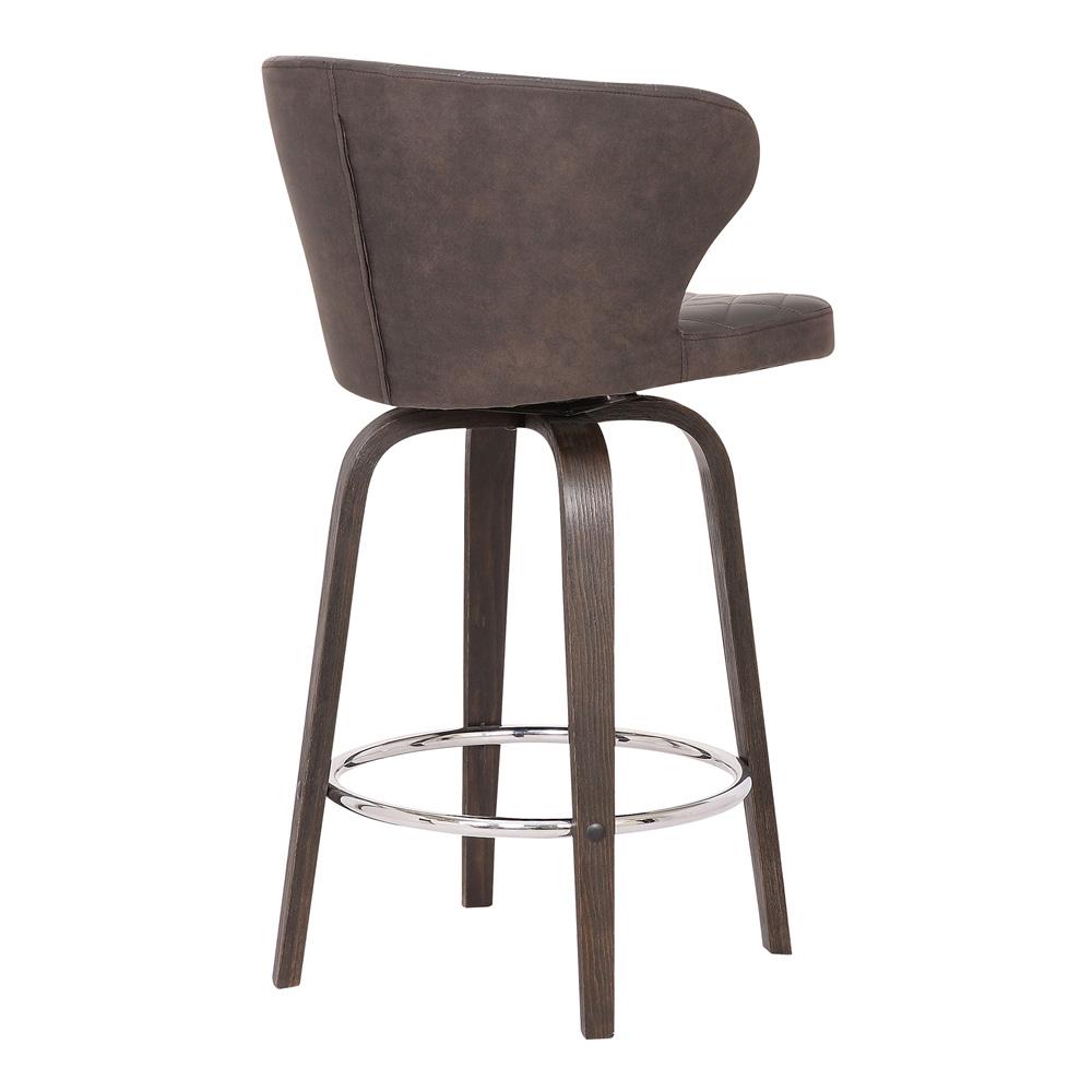 Armen Living - Mynette 30in Swivel Brown Faux Leather Bar Stool - LCMTBAWABR30 veiw 3