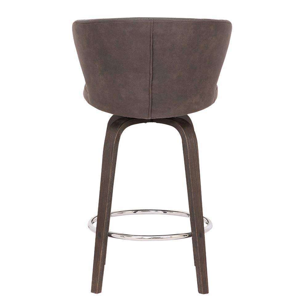 Armen Living - Mynette 30in Swivel Brown Faux Leather Bar Stool - LCMTBAWABR30 veiw 5