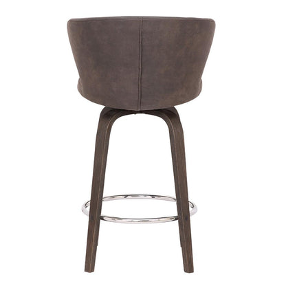 Armen Living - Mynette 30in Swivel Brown Faux Leather Bar Stool - LCMTBAWABR30 veiw 5