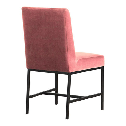 Armen Living - Napoli Pink Velvet and Black Leg Modern Accent Dining Chair (Set of 2) - LCNPSIPNK_CLOSEOUT veiw 3
