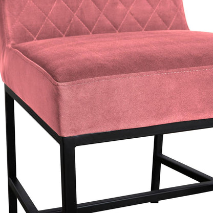 Armen Living - Napoli Pink Velvet and Black Leg Modern Accent Dining Chair (Set of 2) - LCNPSIPNK_CLOSEOUT veiw 4