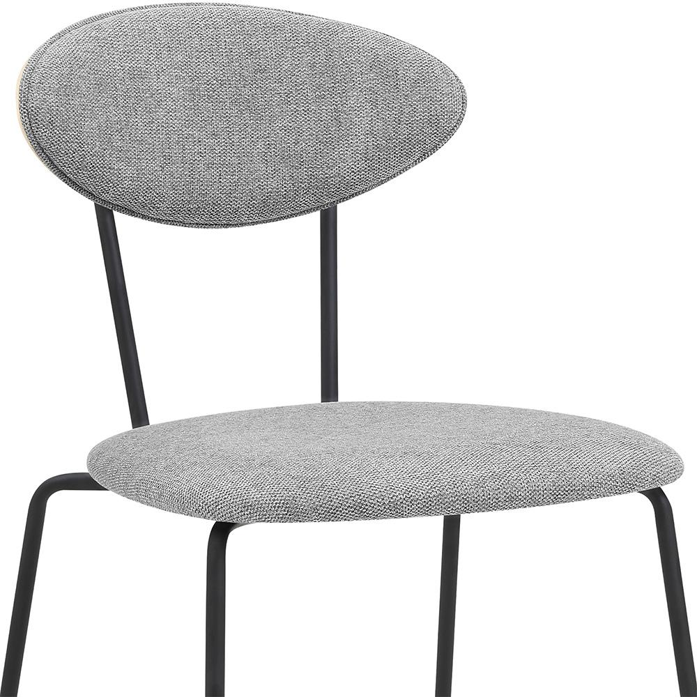 Armen Living Neo Modern Gray Fabric and Black Metal Dining Room Chairs (Set of 2) - Thumbnail 5