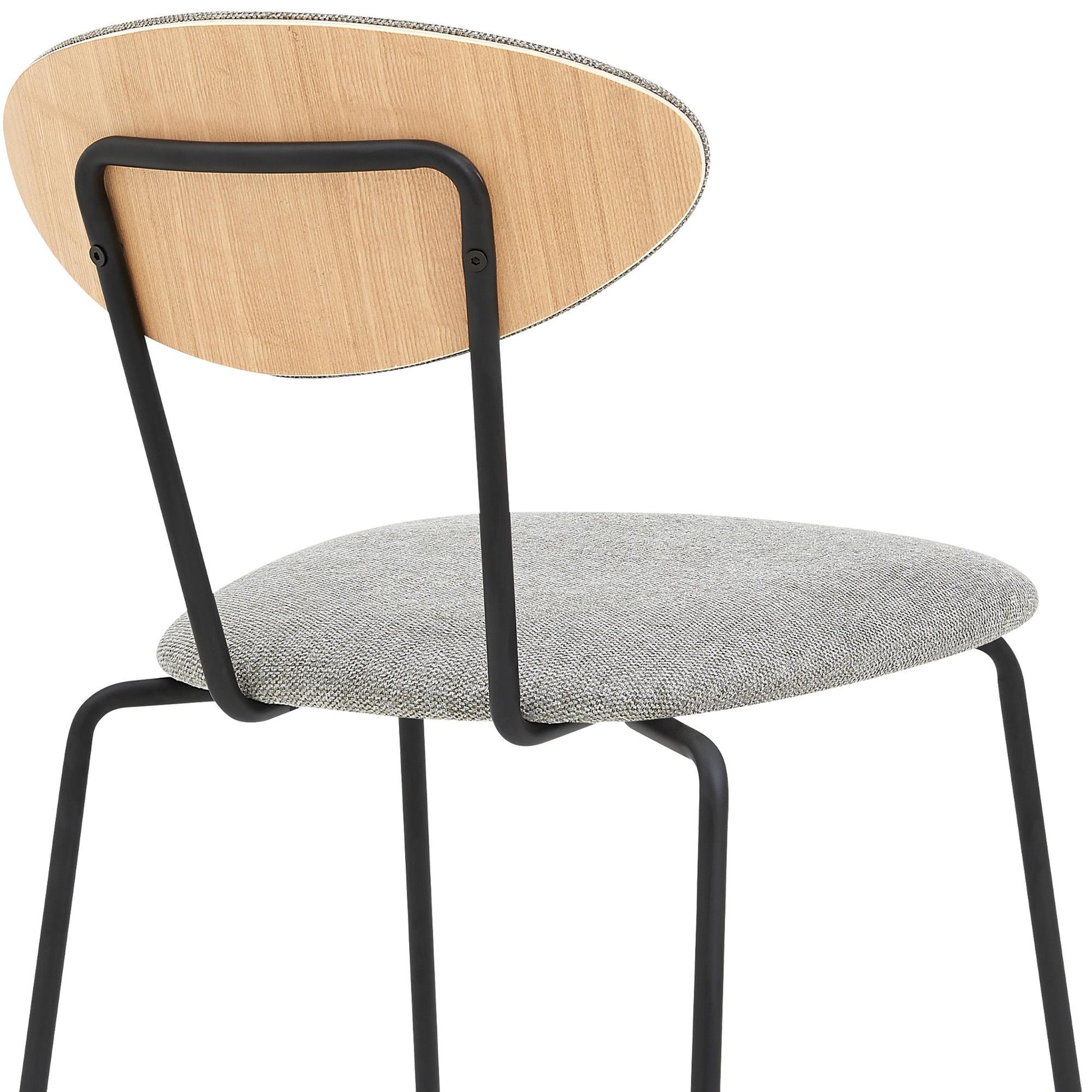 Armen Living - Neo Modern Gray Fabric and Black Metal Dining Room Chairs (Set of 2) - LCNESIBLGR_CLOSEOUT veiw 5