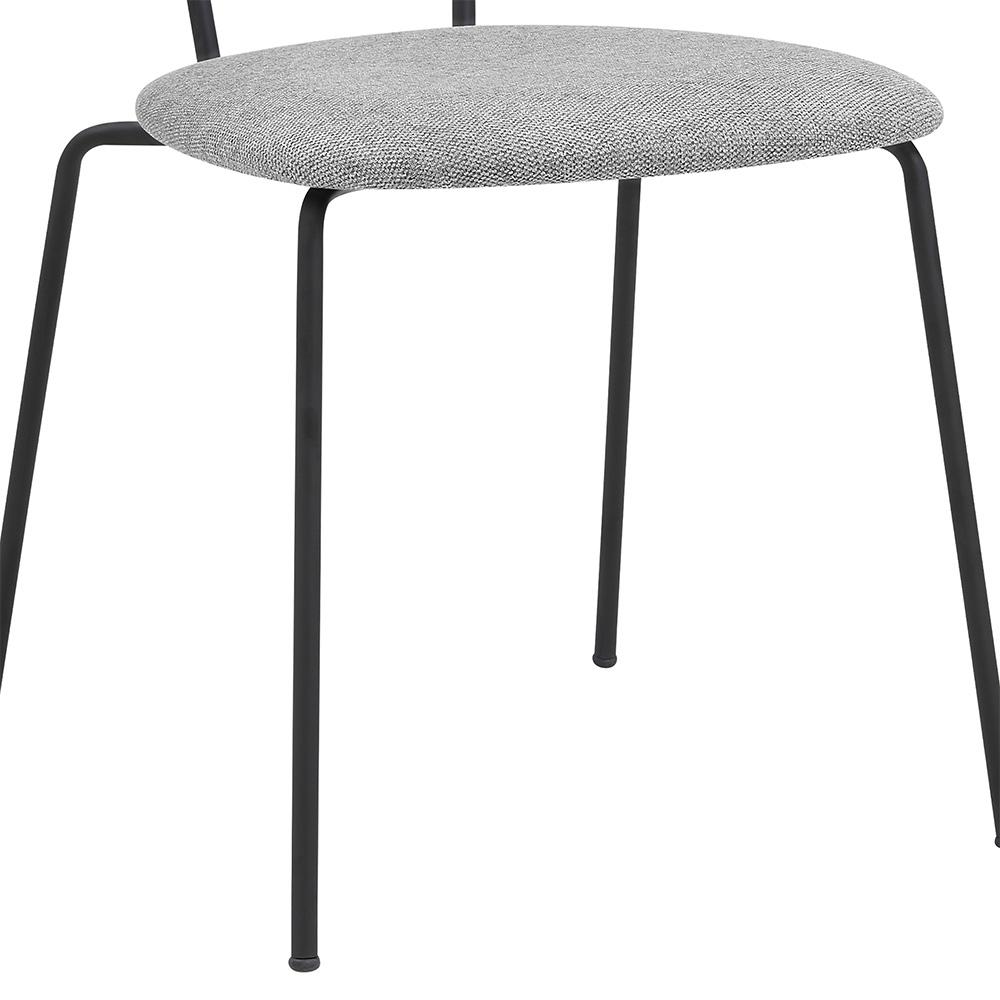 Armen Living - Neo Modern Gray Fabric and Black Metal Dining Room Chairs (Set of 2) - LCNESIBLGR_CLOSEOUT veiw 6
