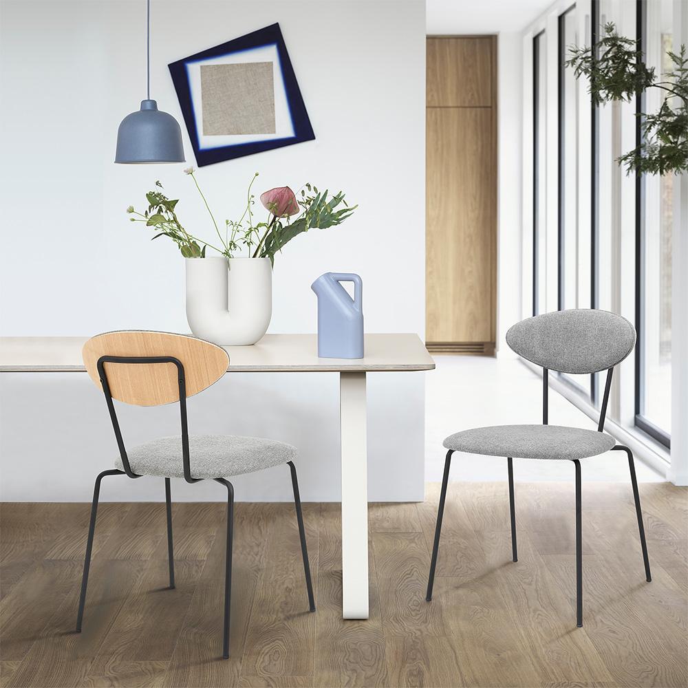 Armen Living - Neo Modern Gray Fabric and Black Metal Dining Room Chairs (Set of 2) - LCNESIBLGR_CLOSEOUT veiw 7