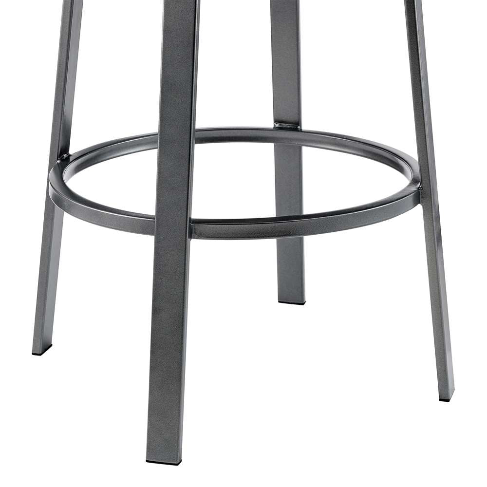 Armen Living  - Neura Swivel Counter or Bar Stool in Black Finish with Grey Faux Leather - 840254333482 veiw 8