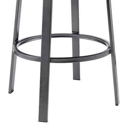 Armen Living  - Neura Swivel Counter or Bar Stool in Black Finish with Grey Faux Leather - 840254333499 veiw 8