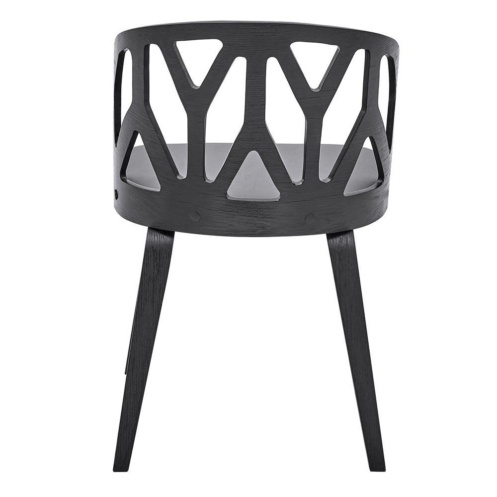Armen Living - Nia Gray Faux Leather and Black Wood Dining Chairs (Set of 2) - LCNISIBLGR - CLOSEOUT veiw 5