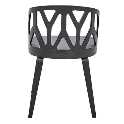 Armen Living - Nia Gray Faux Leather and Black Wood Dining Chairs (Set of 2) - LCNISIBLGR - CLOSEOUT veiw 5
