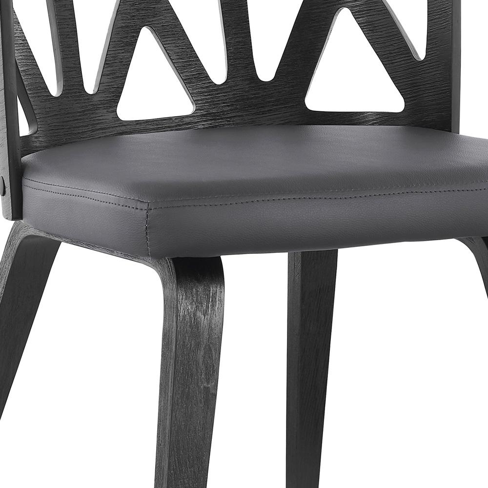 Armen Living - Nia Gray Faux Leather and Black Wood Dining Chairs (Set of 2) - LCNISIBLGR - CLOSEOUT veiw 6