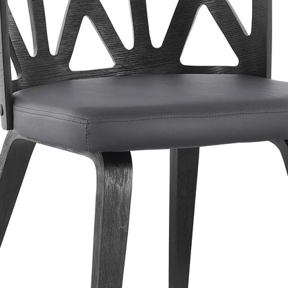 Armen Living - Nia Gray Faux Leather and Black Wood Dining Chairs (Set of 2) - LCNISIBLGR - CLOSEOUT veiw 6
