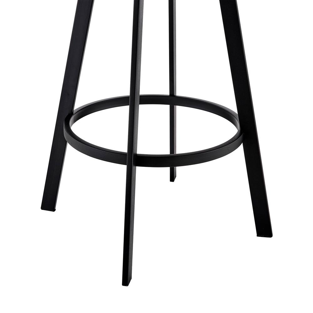Armen Living - Nikole 26in Counter Height Swivel Bar Stool in Matt Black Finish with Gray Faux Leather - LCNKBABLBLGR26 veiw 8