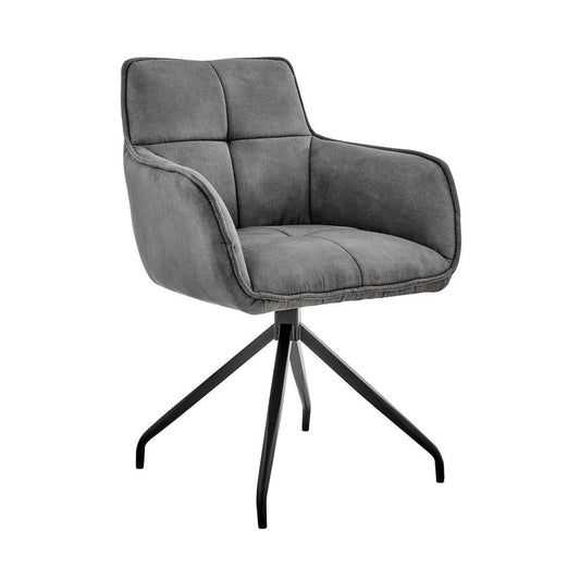Armen Living - Noah Dining Room Accent Chair in Charcoal Fabric and Black Metal Legs - LCNHCHCHA - CLOSEOUT veiw 1