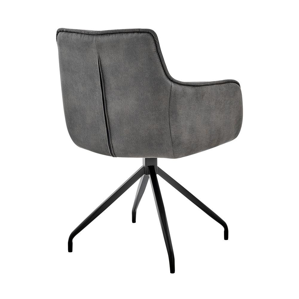Armen Living - Noah Dining Room Accent Chair in Charcoal Fabric and Black Metal Legs - LCNHCHCHA - CLOSEOUT veiw 4
