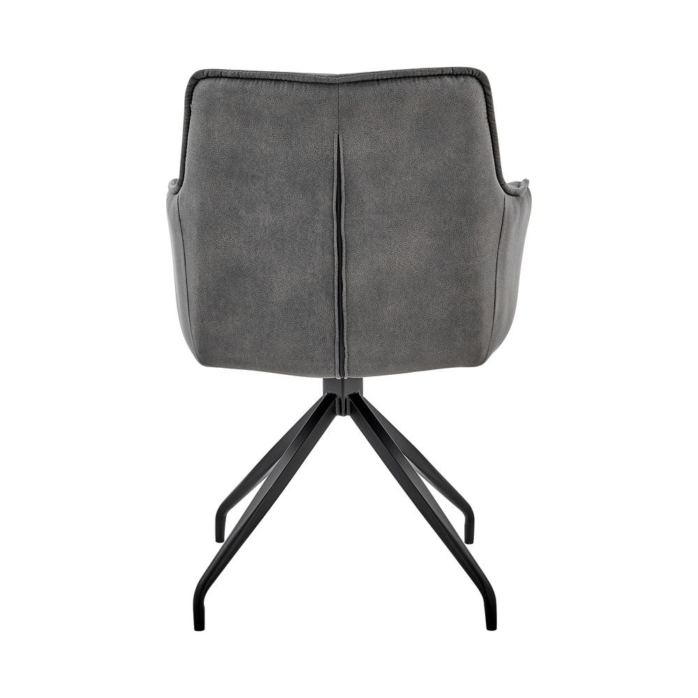 Armen Living - Noah Dining Room Accent Chair in Charcoal Fabric and Black Metal Legs - LCNHCHCHA - CLOSEOUT veiw 5