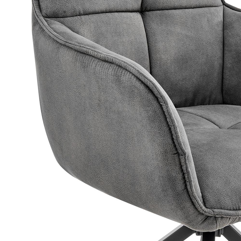 Armen Living - Noah Dining Room Accent Chair in Charcoal Fabric and Black Metal Legs - LCNHCHCHA - CLOSEOUT veiw 6
