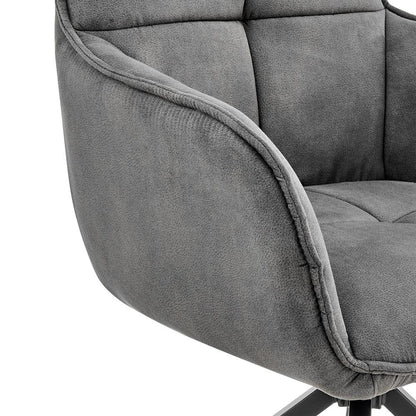 Armen Living - Noah Dining Room Accent Chair in Charcoal Fabric and Black Metal Legs - LCNHCHCHA - CLOSEOUT veiw 6