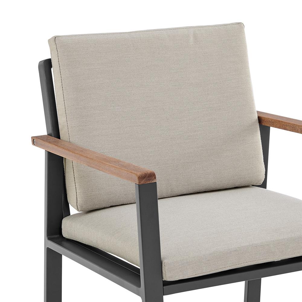Armen Living - Nofi Outdoor Patio 9 Piece Dining Set in Charcoal Finish with Taupe Cushions - SETODNODIBE - CLOSEOUT veiw 6