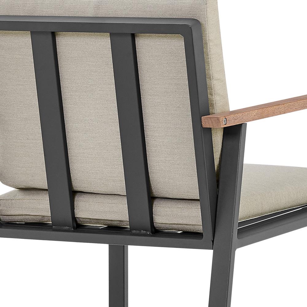 Armen Living - Nofi Outdoor Patio 9 Piece Dining Set in Charcoal Finish with Taupe Cushions - SETODNODIBE - CLOSEOUT veiw 7