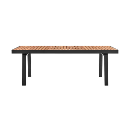 Armen Living - Nofi Outdoor Patio Dining Table in Charcoal Finish with Teak Wood Top - LCNODIGR - CLOSEOUT veiw 1