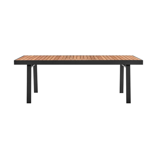 Armen Living - Nofi Outdoor Patio Dining Table in Charcoal Finish with Teak Wood Top - LCNODIGR - CLOSEOUT veiw 1