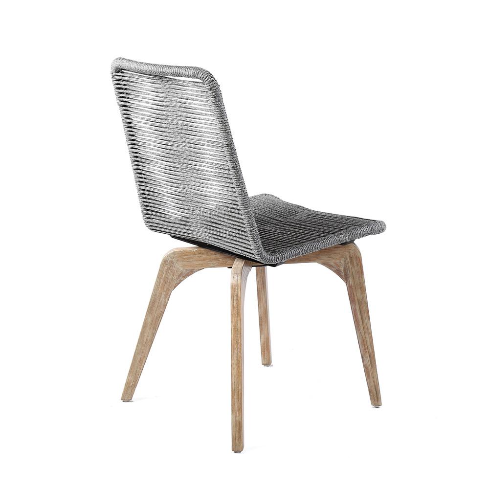 Armen Living - Oasis and Island Outdoor 5 Piece Light Eucalyptus and Stone Dining Set - SETOADILT5B veiw 4