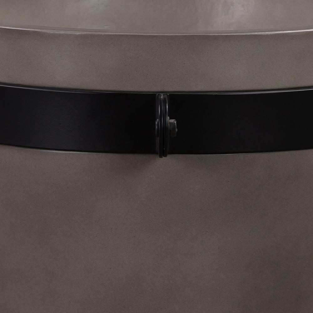 Armen Living - Obsidian Medium Indoor or Outdoor Planter in Grey Concrete with Black Accent - LCOBPLGRBL veiw 2