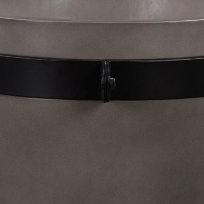 Armen Living - Obsidian Medium Indoor or Outdoor Planter in Grey Concrete with Black Accent - LCOBPLGRBL veiw 2