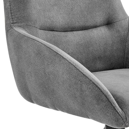 Armen Living - Odessa 26in Counter Height Bar Stool in Charcoal Fabric and Black Finish - LCODBACH26_CLOSEOUT veiw 6