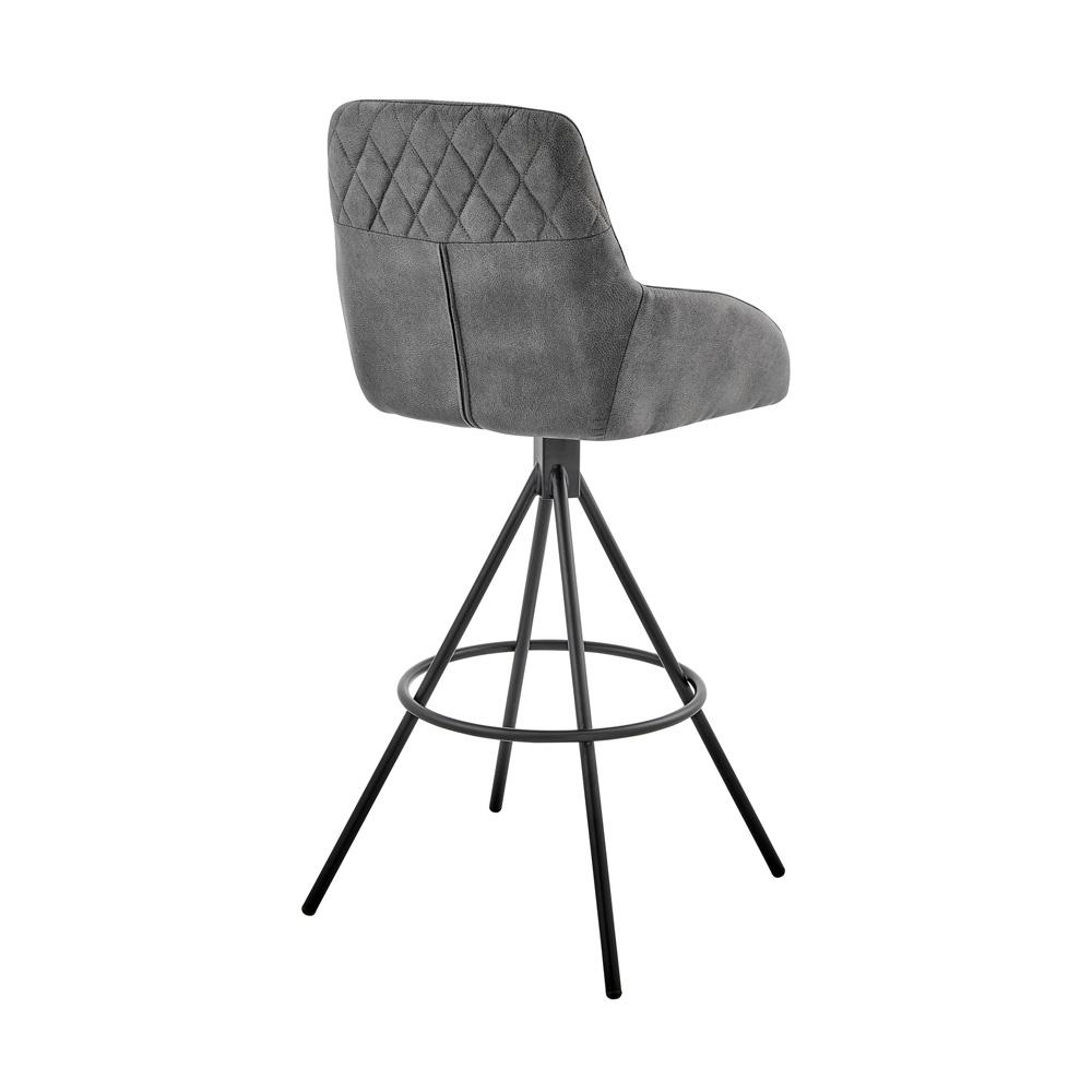 Armen Living - Odessa 30in Bar Height Bar Stool in Charcoal Fabric and Black Finish - LCODBACH30_CLOSEOUT veiw 4