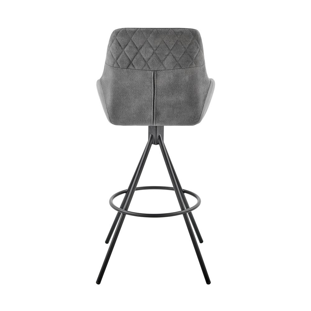Armen Living - Odessa 30in Bar Height Bar Stool in Charcoal Fabric and Black Finish - LCODBACH30_CLOSEOUT veiw 5