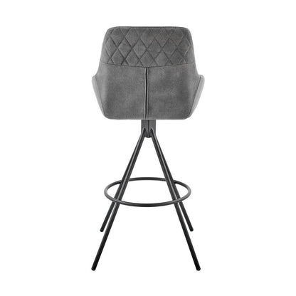 Armen Living - Odessa 30in Bar Height Bar Stool in Charcoal Fabric and Black Finish - LCODBACH30_CLOSEOUT veiw 5