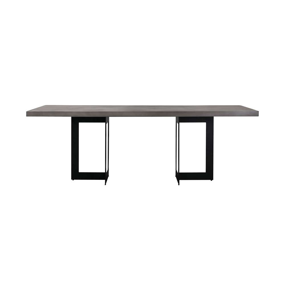 Armen Living - Odet Rectangular 87in Dining Table in Concrete and Black Metal - LCOEDIGR veiw 1