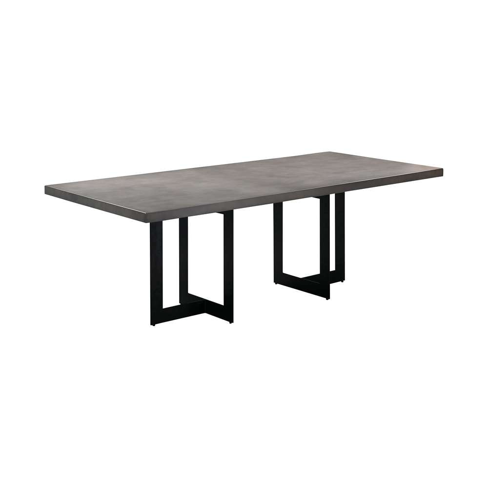 Armen Living - Odet Rectangular 87in Dining Table in Concrete and Black Metal - LCOEDIGR veiw 2