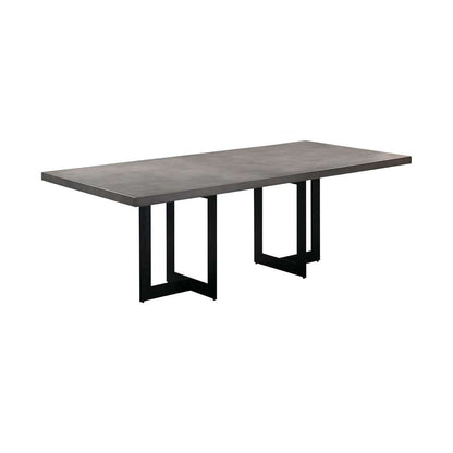 Armen Living - Odet Rectangular 87in Dining Table in Concrete and Black Metal - LCOEDIGR veiw 2