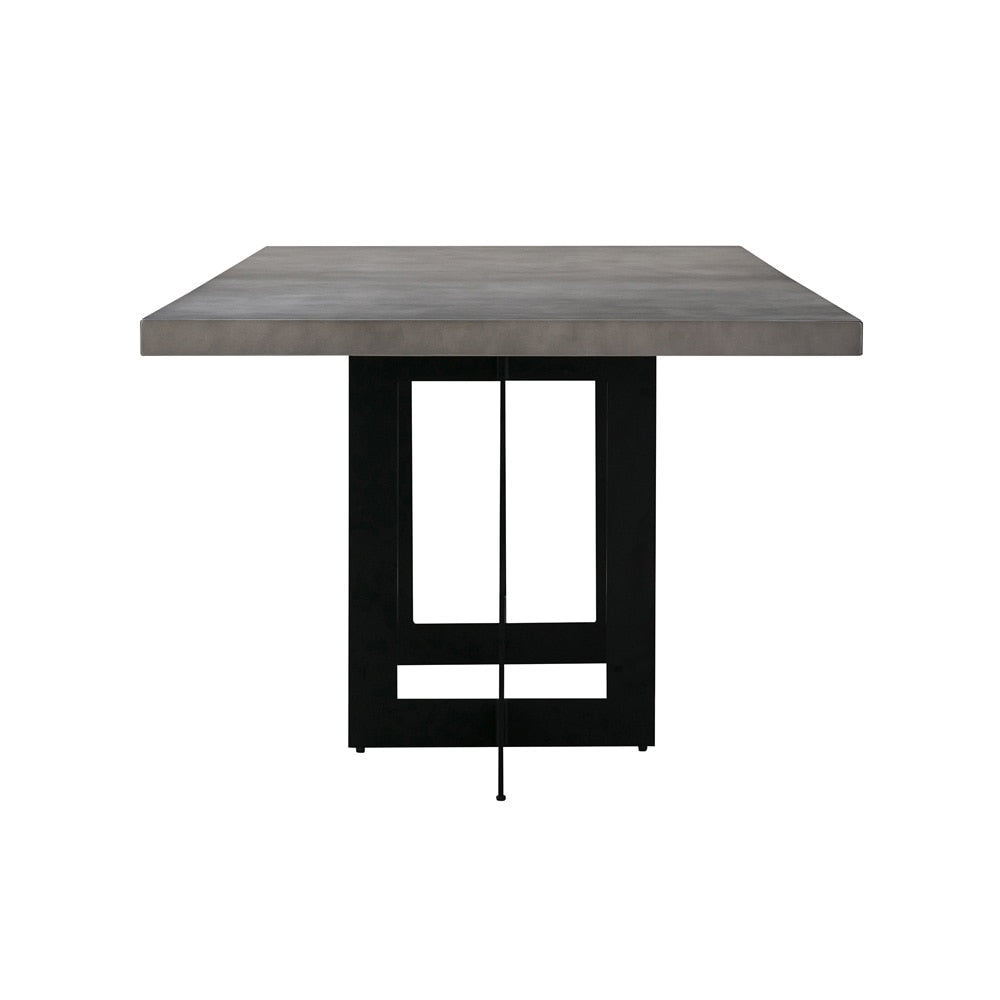 Armen Living - Odet Rectangular 87in Dining Table in Concrete and Black Metal - LCOEDIGR veiw 3