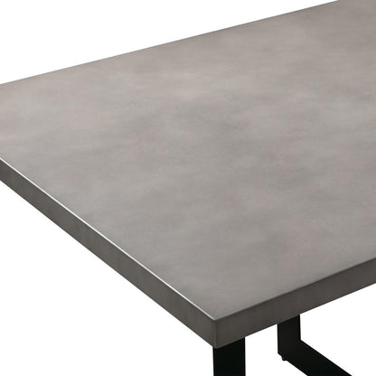 Armen Living - Odet Rectangular 87in Dining Table in Concrete and Black Metal - LCOEDIGR veiw 4