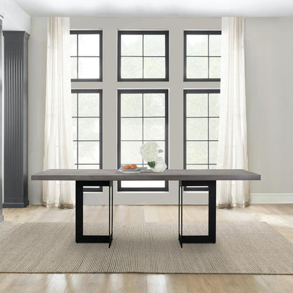 Armen Living - Odet Rectangular 87in Dining Table in Concrete and Black Metal - LCOEDIGR veiw 7