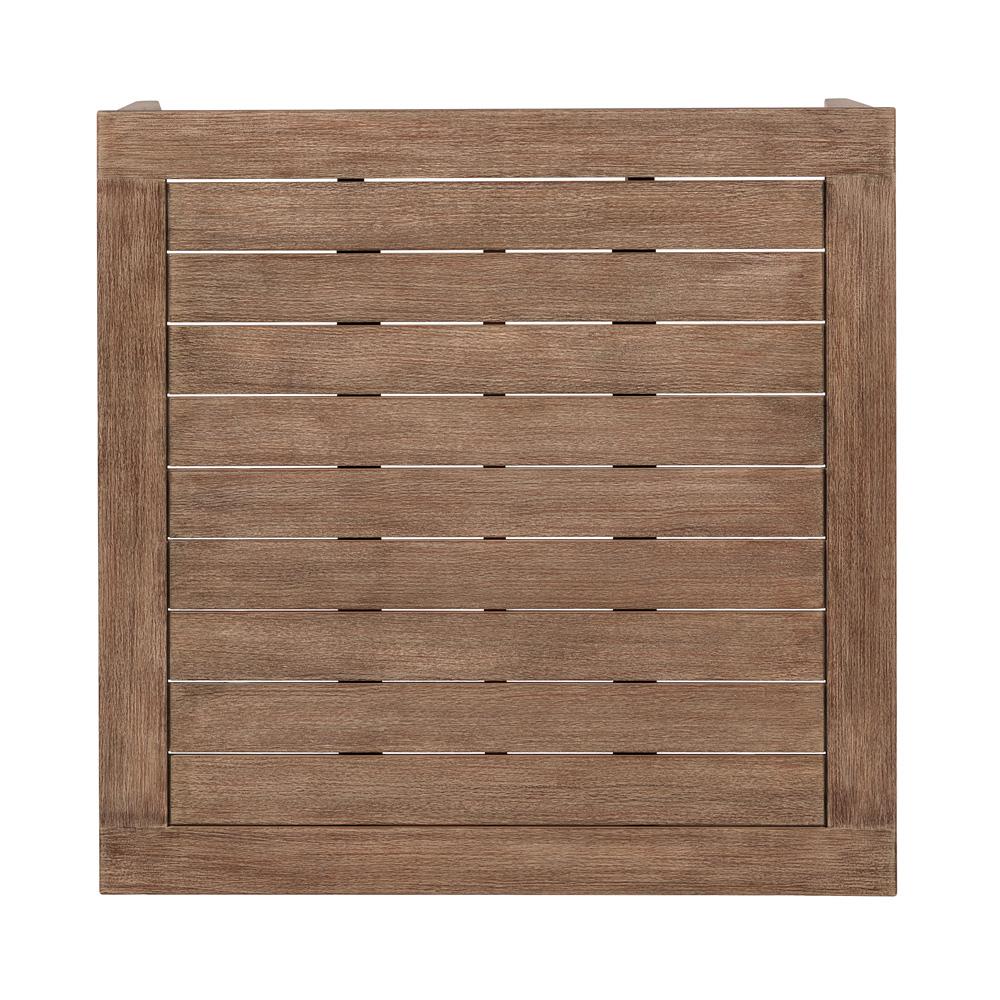 Armen Living - Orbit Outdoor Patio 4 Piece Conversation Set in Weathered Eucalyptus Wood with Gray Rope and Taupe Olefin Cushions - SETOR4EUCTP veiw 7