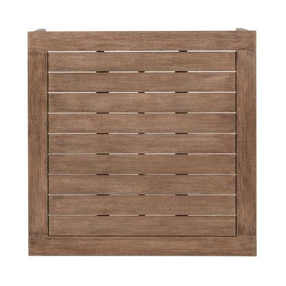 Armen Living - Orbit Outdoor Patio 4 Piece Conversation Set in Weathered Eucalyptus Wood with Gray Rope and Taupe Olefin Cushions - SETOR4EUCTP veiw 7