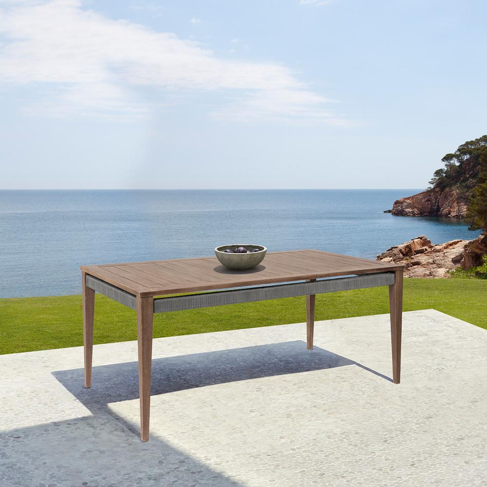Armen Living - Orbit Outdoor Patio Dining Table in Weathered Eucalyptus Wood - LCORDIEUC veiw 8