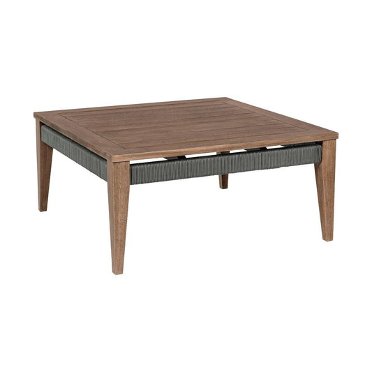 Armen Living - Orbit Square Outdoor Patio Coffee Table in Weathered Eucalyptus Wood - LCORCOEUC veiw 1