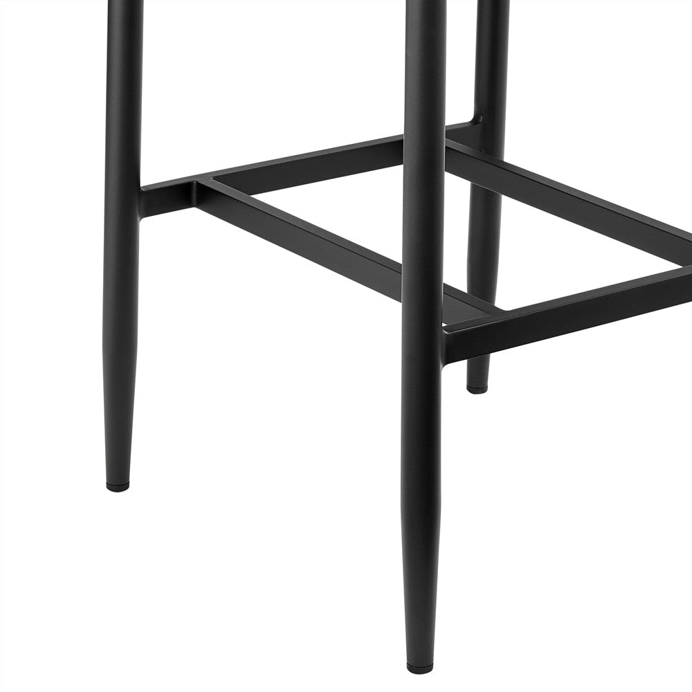 Armen Living - Orlando Outdoor Patio Bar Stool in Aluminum and Teak with Gray Cushions - LCOOBLGR30 veiw 7