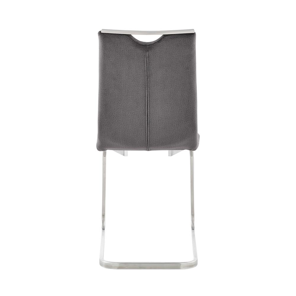 Armen Living - Pacific Dining Room Accent Chair in Gray Fabric and Brushed Stainless Steel Finish (Set of 2) - LCPCSIGRFBC - CLOSEOUT veiw 5