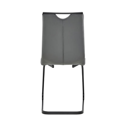 Armen Living - Pacific Dining Room Chair in Gray Faux Leather and Black Finish (Set of 2) - LCPCSIGRPU - CLOSEOUT veiw 5