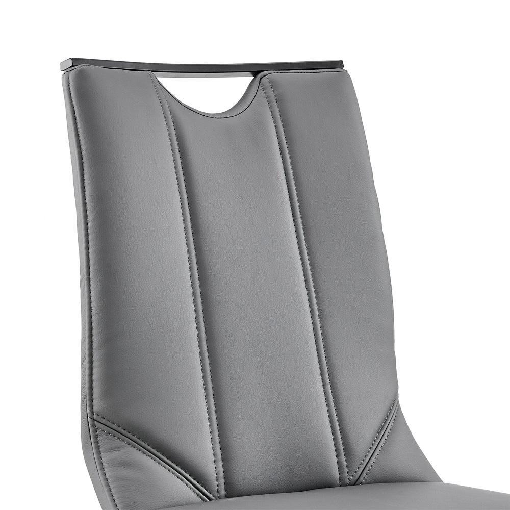 Armen Living - Pacific Dining Room Chair in Gray Faux Leather and Black Finish (Set of 2) - LCPCSIGRPU - CLOSEOUT veiw 6