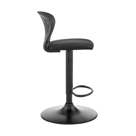 Armen Living - Padua Adjustable Black Upholstery Swivel Stool - LCPDBABLBL veiw 2