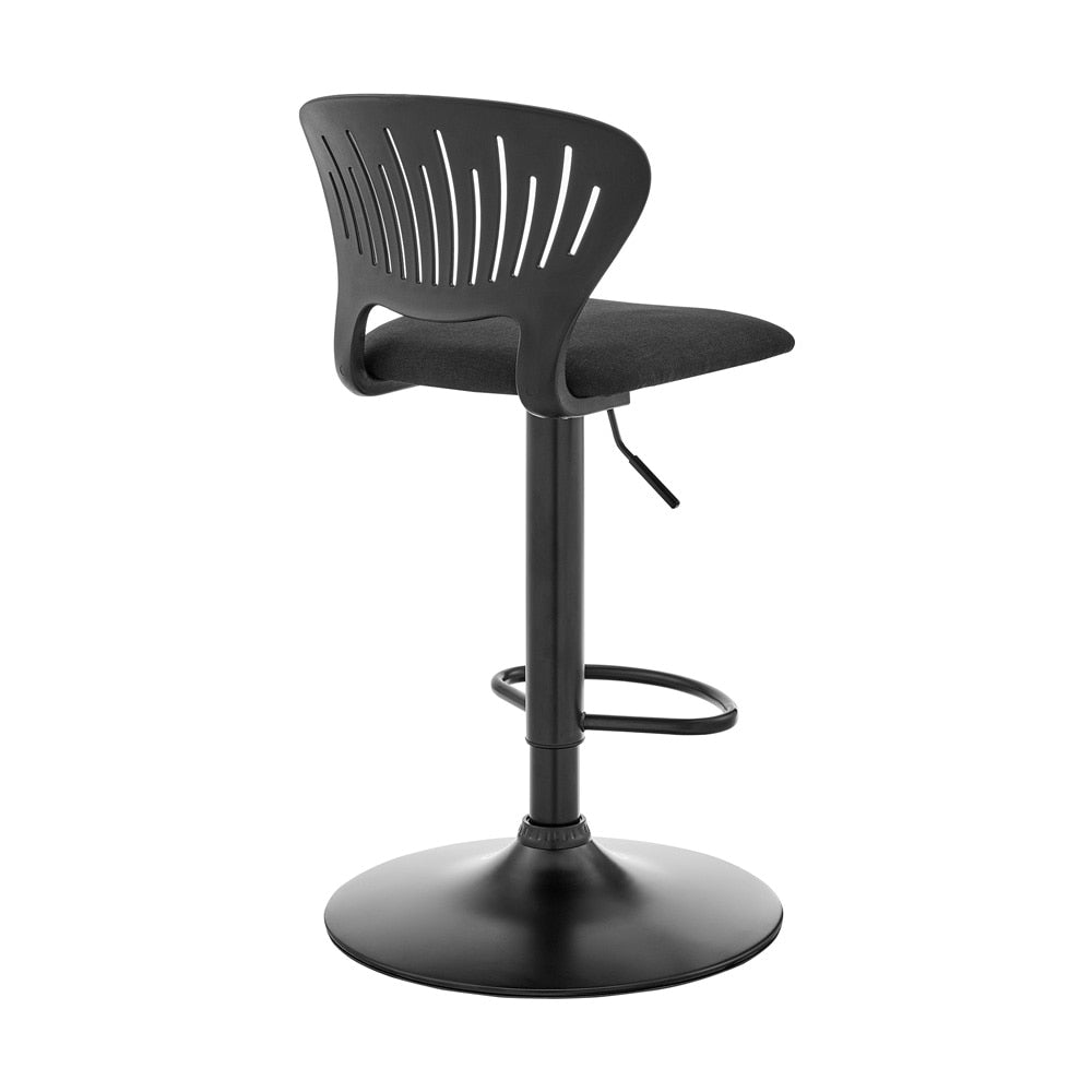 Armen Living - Padua Adjustable Black Upholstery Swivel Stool - LCPDBABLBL veiw 3