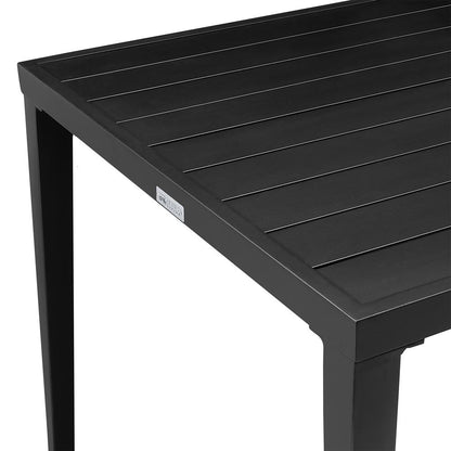 Armen Living - Palma Outdoor Patio 5-Piece Dining Table Set in Aluminum and Wicker with Gray Cushions - SETODPA5DIBLGRY veiw 6