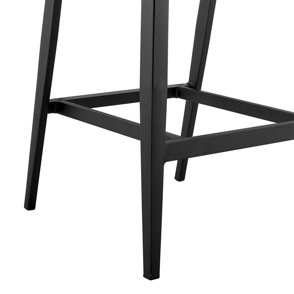 Armen Living - Palma Outdoor Patio Counter Height Bar Stool in Aluminum and Wicker with Gray Cushions - LCPFBAGR26 veiw 6